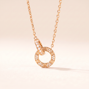 Love Circle Pavé Diamonds Link Necklace