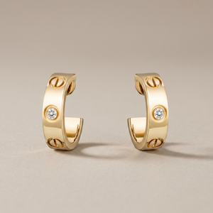 Love 2 Diamonds  Hoop Earrings