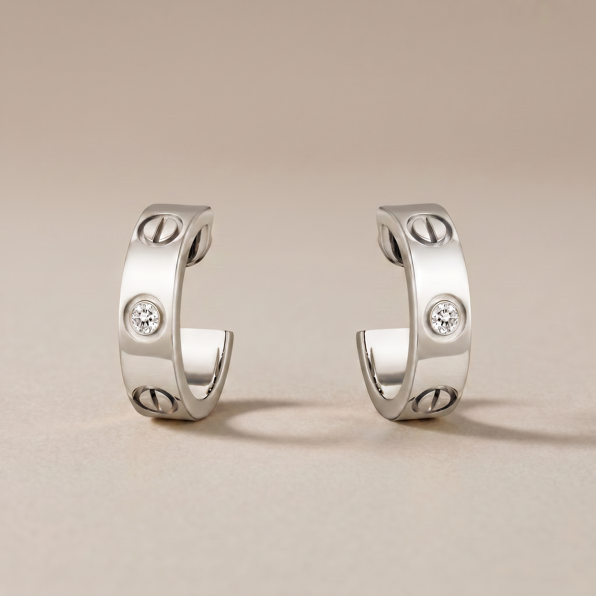 Love 2 Diamonds  Hoop Earrings