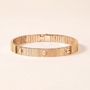 Love Ribbed Screw Accent Bracelet