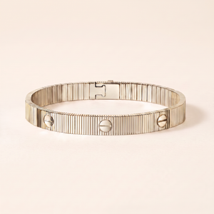 Love Ribbed Screw Accent Bracelet