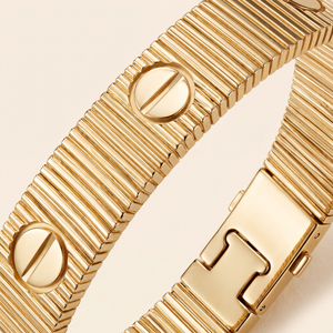 Love Ribbed Screw Accent Bracelet