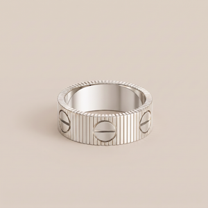 Love Ribbed Screw Accent Ring