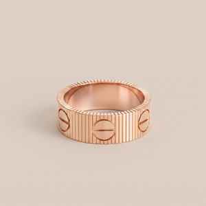 Love Ribbed Screw Accent Ring