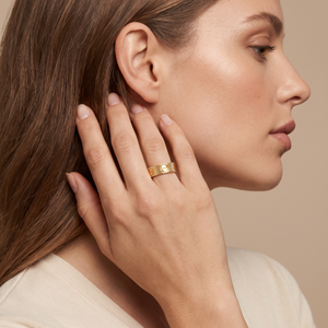 Love Ribbed Screw Accent Ring