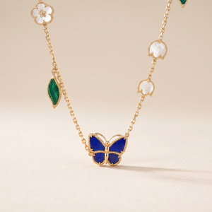 Lucky Butterfly Leaf Long Necklace