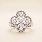 Magic Alhambra Pavé Diamonds Clover Ring