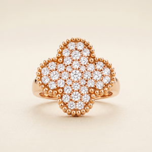 Magic Alhambra Pavé Diamonds Clover Ring