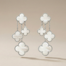 Magic Alhambra Mother Of Pearl Four Motifs Earrings