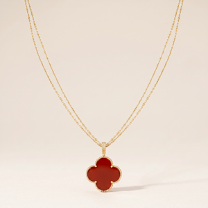 Magic Alhambra One Motif Carnelian Clover Necklace
