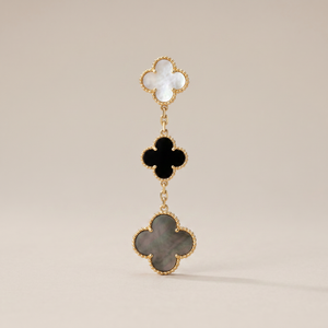 Magic Alhambra Three Pearls Motifs Earrings