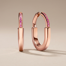 Medium Lock Hoop Earrings Rose Edition