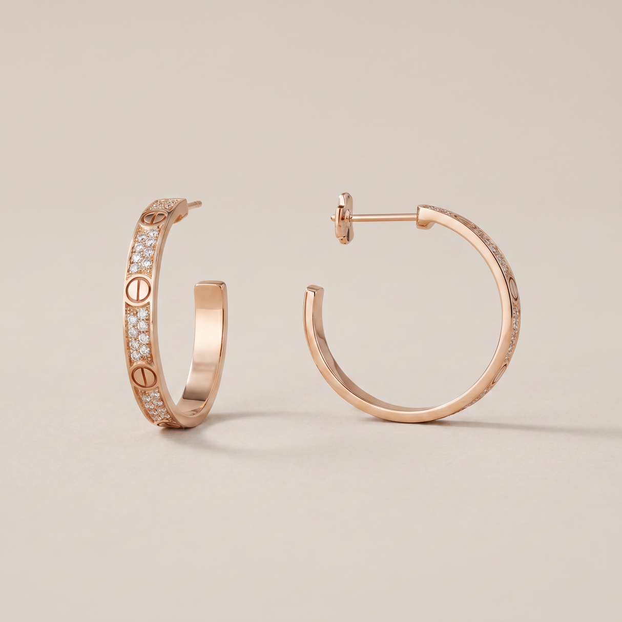 Medium Love Pavé Hoop Earrings