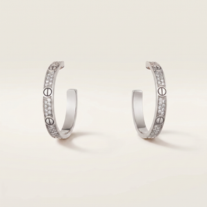 Medium Love Pavé Hoop Earrings