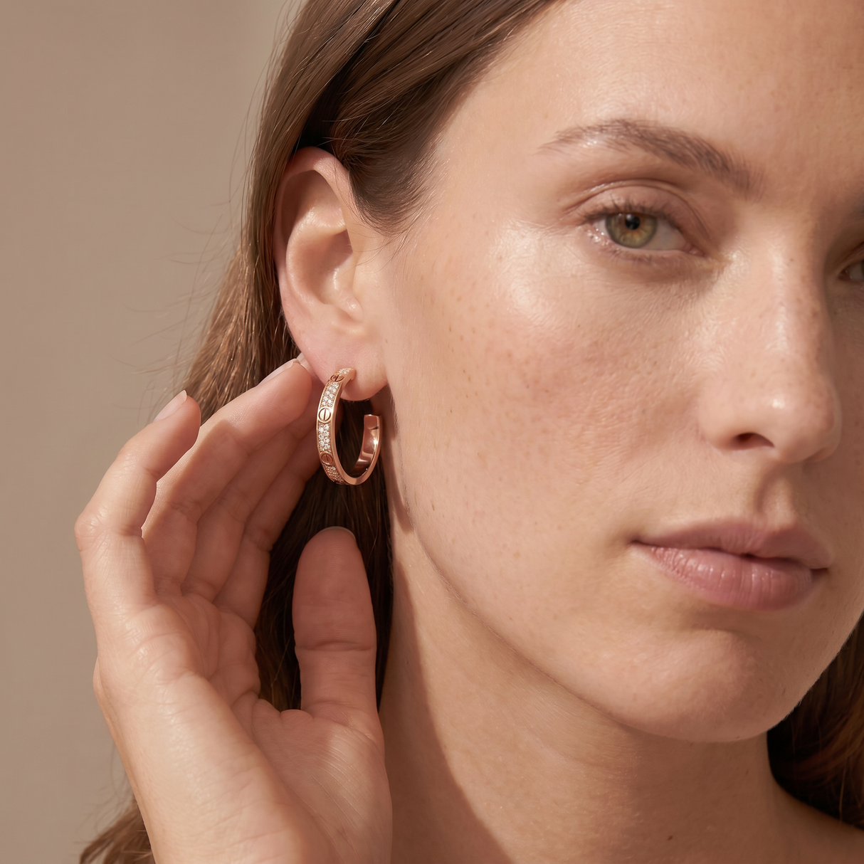 Medium Love Pavé Hoop Earrings
