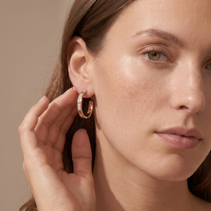 Medium Love Pavé Hoop Earrings