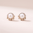 Olive Leaf Pearls Stud Earrings
