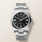 Oyster Perpetual Black Dial And Smooth Bezel Automatic Watch