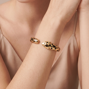 Panthere Head Open Bangle Bracelet