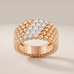 Perlée Five Row Pavé Ring