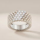 Perlée Five Row Pavé Ring