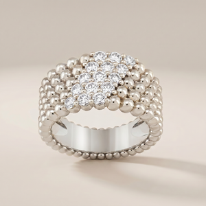 Perlée Five Row Pavé Ring