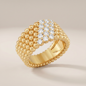 Perlée Five Row Pavé Ring