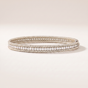 Perlée Pavé Diamonds Row Bracelet