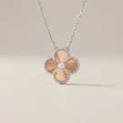 Rose And White Alhambra Holiday 1 Diamond Pendant Necklace