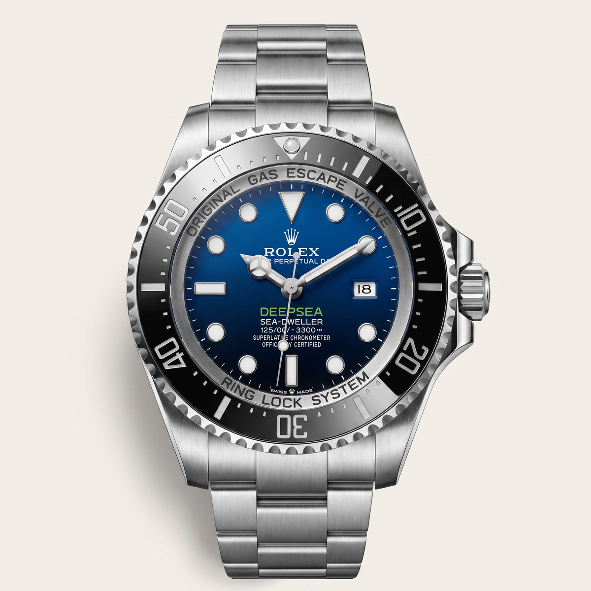 Sea-Dweller Deep Blue Dial Stainless Steel Rotating Bezel Men’s Watch