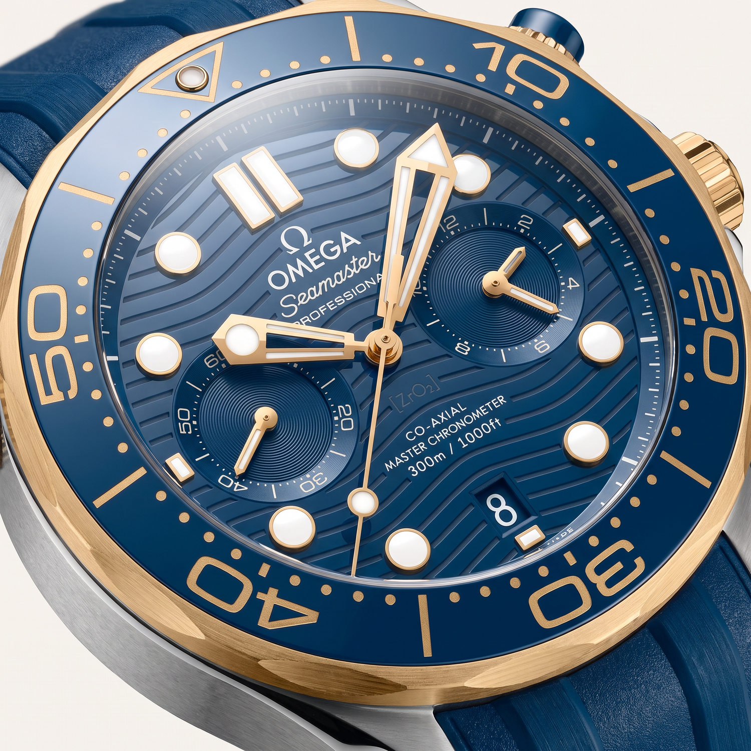 Seamaster Diver 300M Deep Blue Dial Gold Bi-Color Automatic Watch 210.22.44.51.03.001