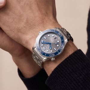 Seamaster Diver 300M Gray Dial Blue Bezel Stainless Steel Automatic Watch