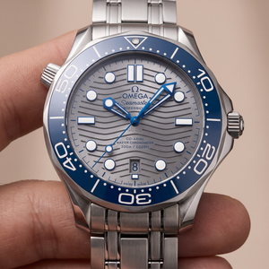 Seamaster Diver 300M Gray Dial Blue Bezel Stainless Steel Automatic Watch