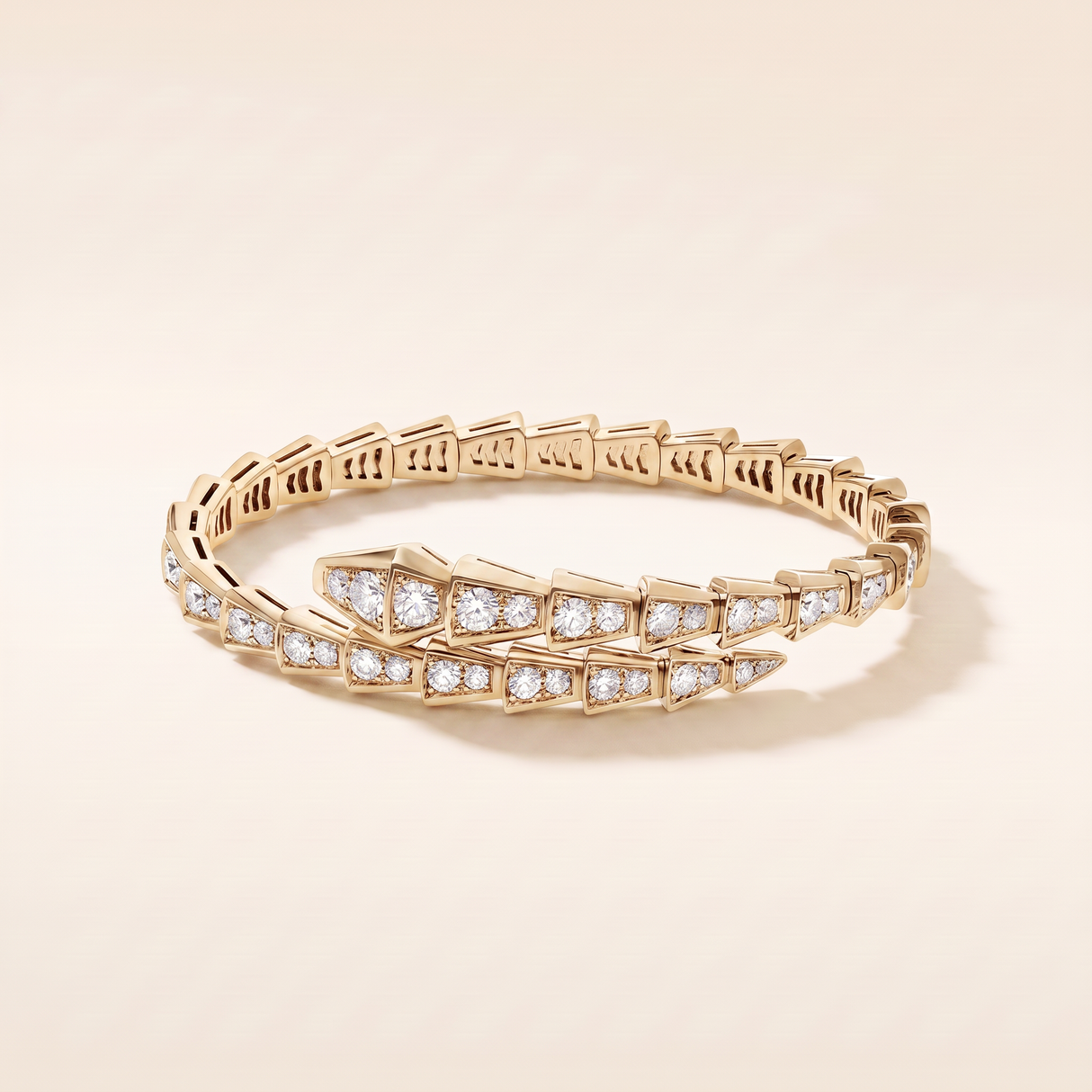 Serpenti Pavé Diamonds Double Wrap Bracelet