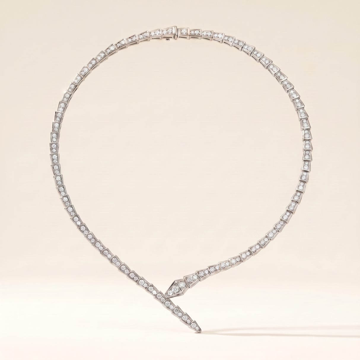 Serpenti Rose Pave Wrap Necklace