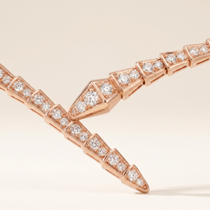 Serpenti Rose Pave Wrap Necklace