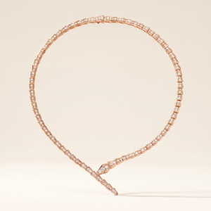 Serpenti Rose Pave Wrap Necklace