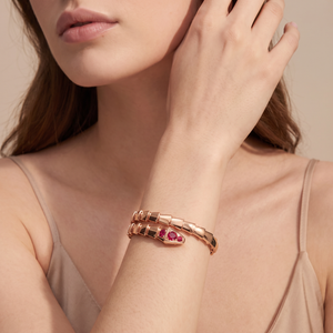 Serpenti Rose Red Stone Double Wrap Bracelet