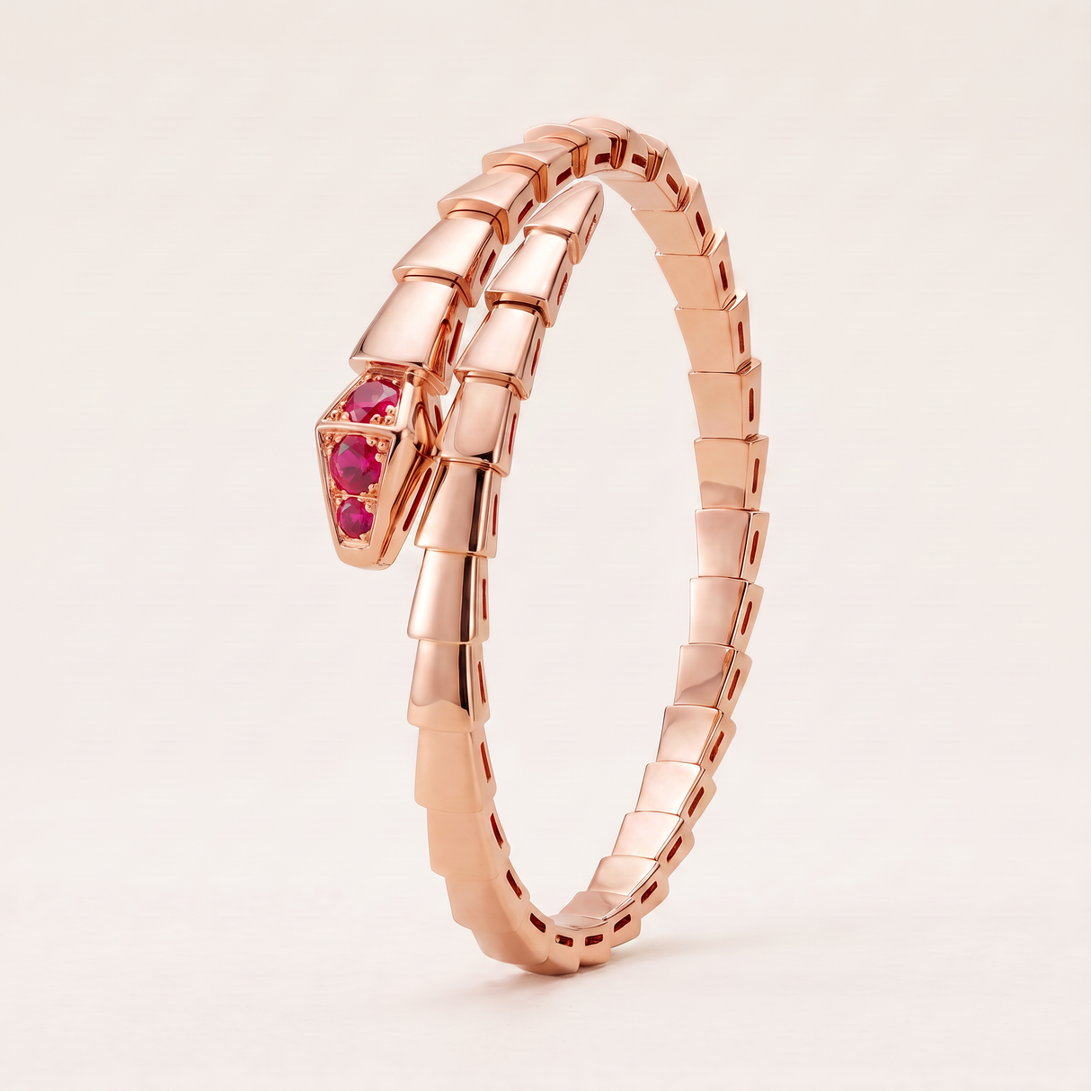 Serpenti Rose Red Stone Double Wrap Bracelet