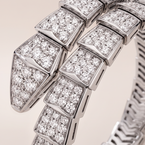Serpenti White Pavé Diamonds Double Wrap Bracelet