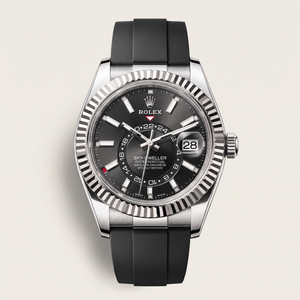 Sky-Dweller White Gold Black Dial Time And Ring-Command Control Men's Watch