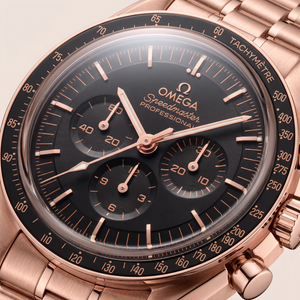 Speedmaster Black Dial Rose Tone Automatic Watch