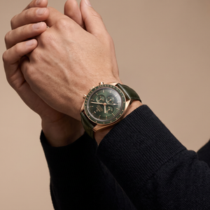 Speedmaster Olive Green Dial Gold Tone Automatic Watch