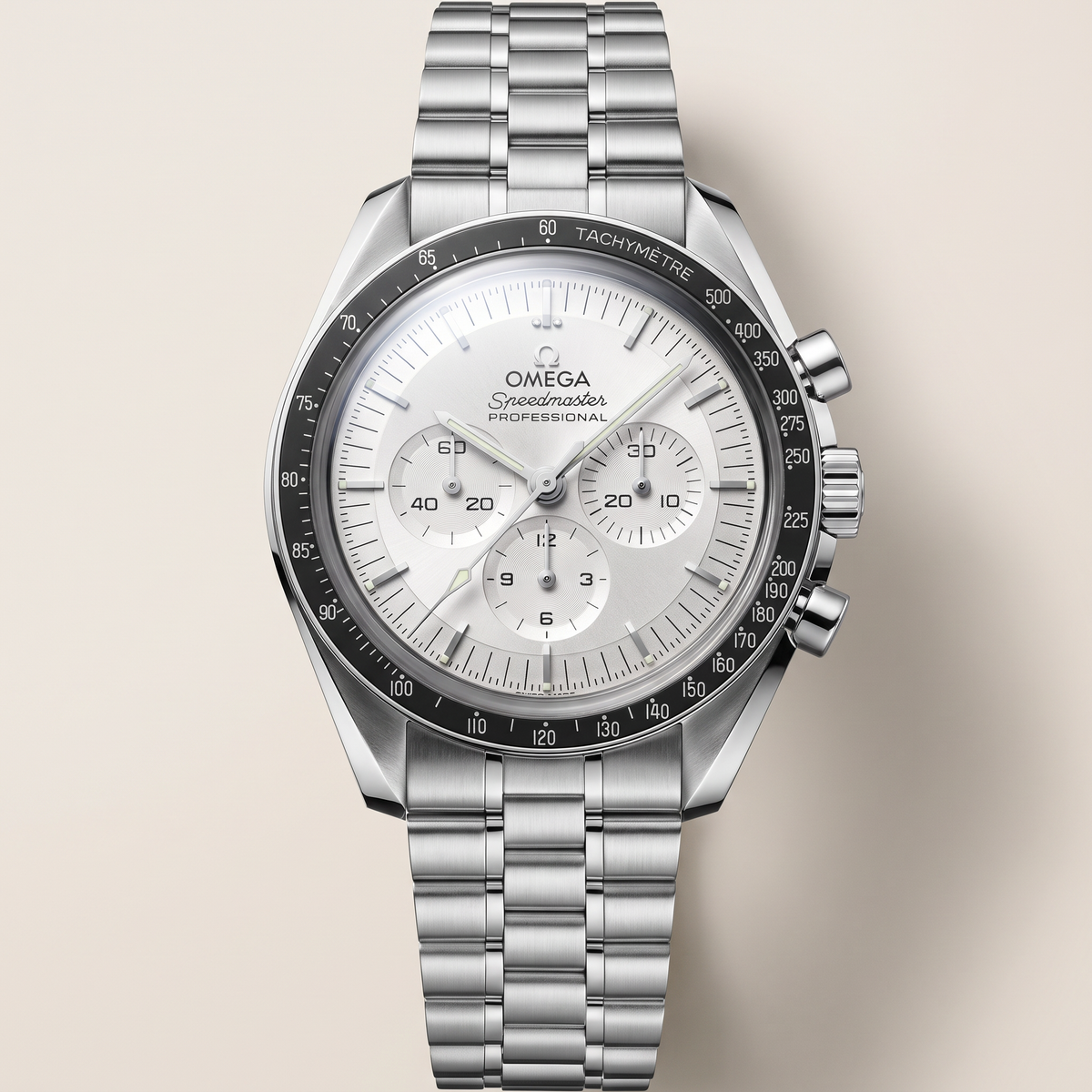 Speedmaster White Dial Black Bezel Stainless steel Automatic Watch