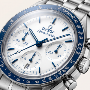 Speedmaster White Dial Blue Bezel Stainless steel Automatic Watch