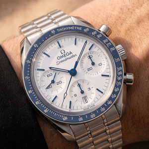 Speedmaster White Dial Blue Bezel Stainless steel Automatic Watch