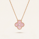 Sweet Alhambra Pink 1 Diamond Clover Necklace