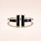 T Black Onyx Wire Ring