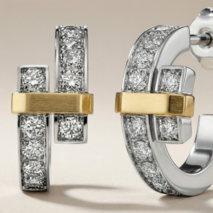 T Edge Pavé Hoop Earrings