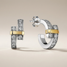 T Edge Pavé Hoop Earrings